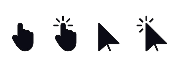 Cursor Click Icon Pack Pointer Select Click Symbols Vector Graphics