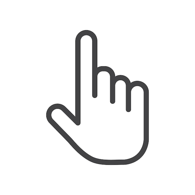 Cursor hand icon Symbol mark in filled style