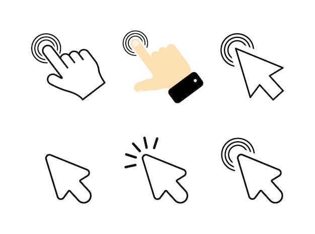Cursor pointer computer mouse icon Cursor click Click cursor stock vector Vector illustration