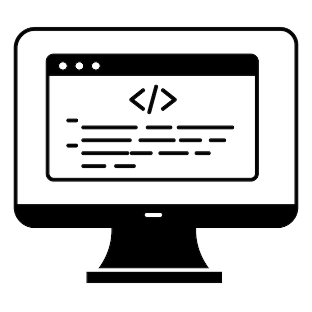 Custom Coding Vector Icon Depicting Programming Languages and Tailored Software Development