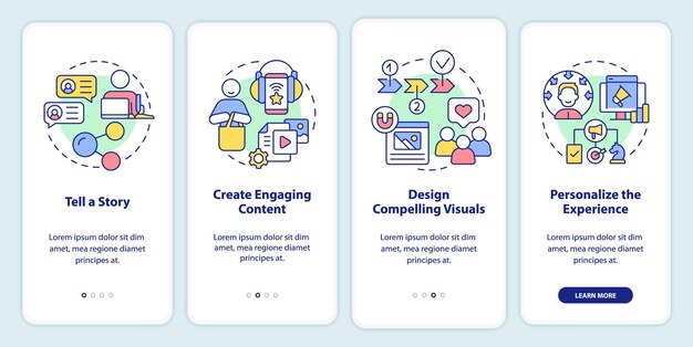 Customer attention span onboarding mobile app screen