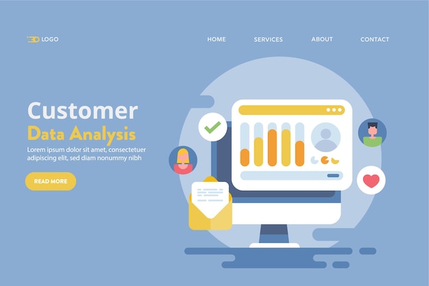customer data crm concept