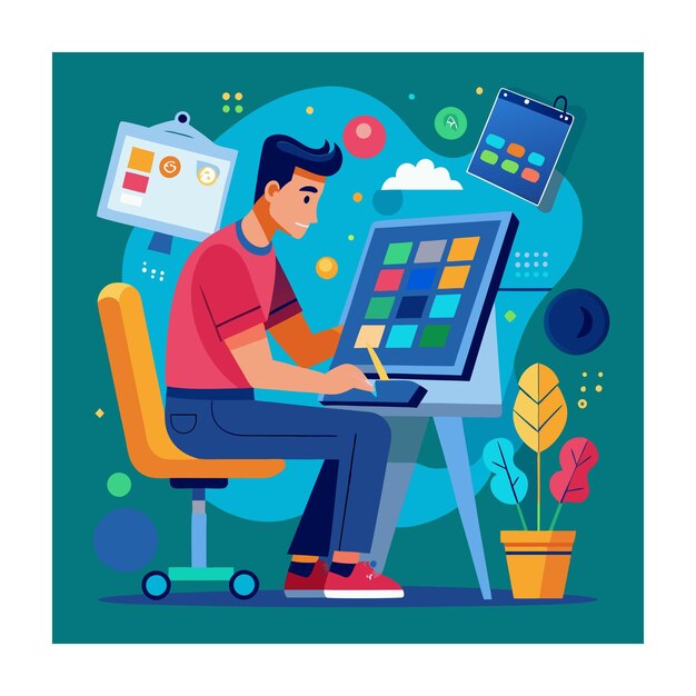 customer support flat design illustration