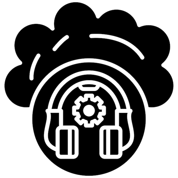 Customer Support Glyph Solid Black Illustration
