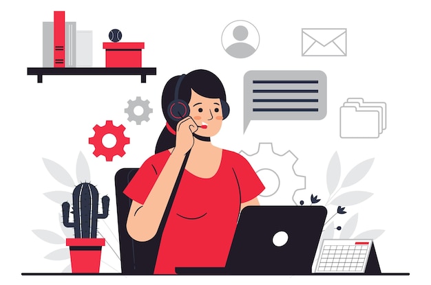 Customer support in flat vector concept