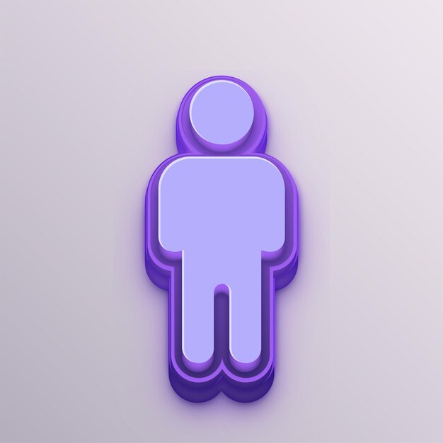 Customizable Purple 3D Vector User Icon for Education Business and Media