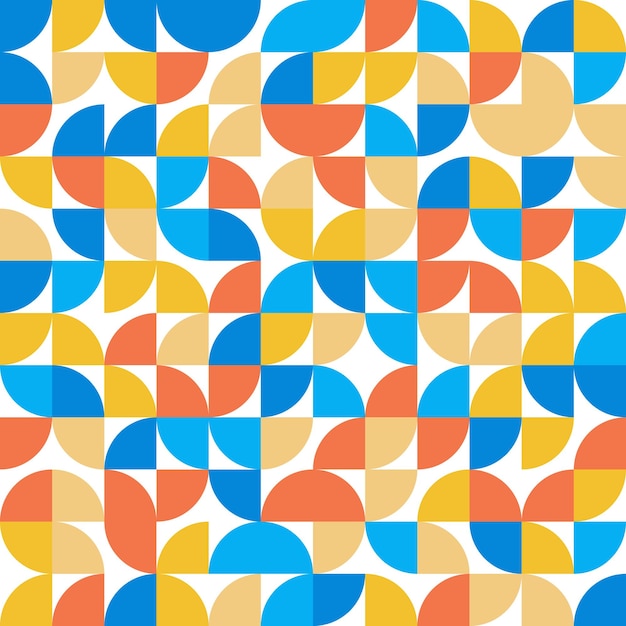 Cute background of geometric shapes Bauhaus Pattern Vector