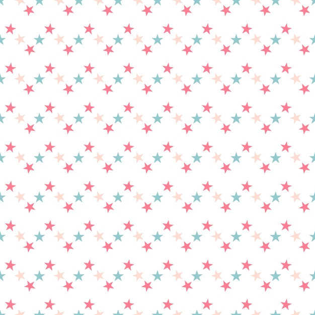 cute colorful star seamless pattern on white. funny festive background, wrapping paper.