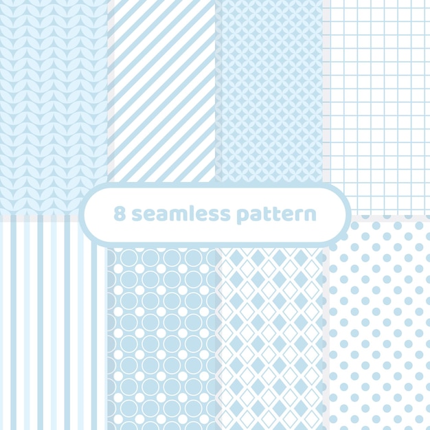 cute different gometric patterns blue abstract pattern set pastel