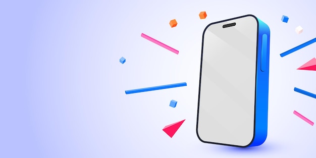 Cute mobile smart phone background. Modern mockup. Vector illustration