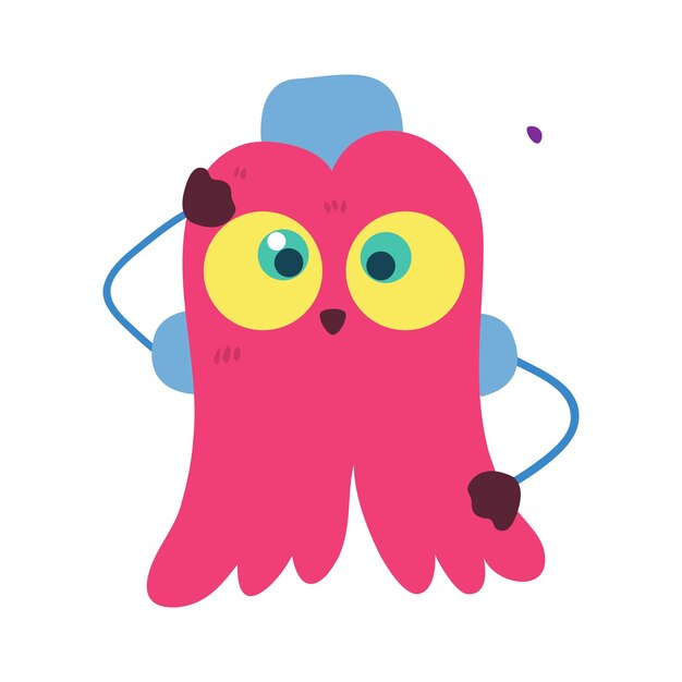 Cute Monsters Vector Illustration Creature cartoon character drawings Monsters illustration Alie
