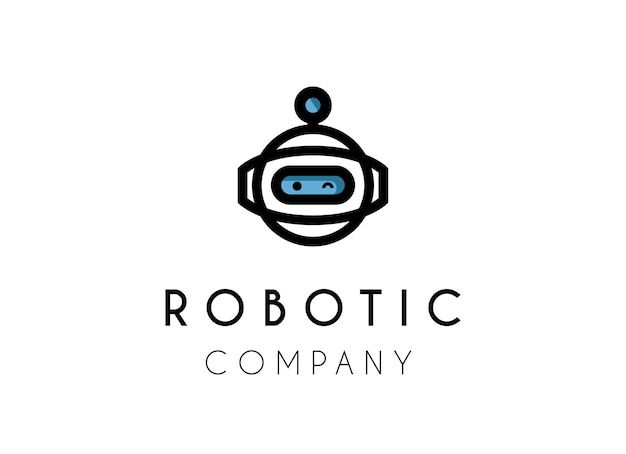 Cute robotic logo design Chat boot Artificial intelegence Logo design