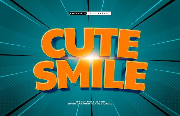cute smile editable text effect with a kids and happy text style