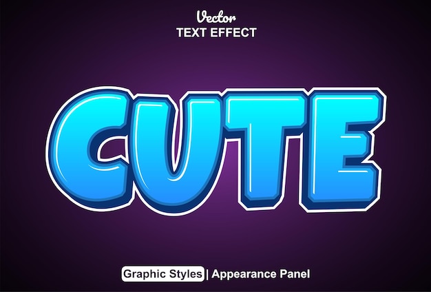 Cute text effect with graphic style and editable