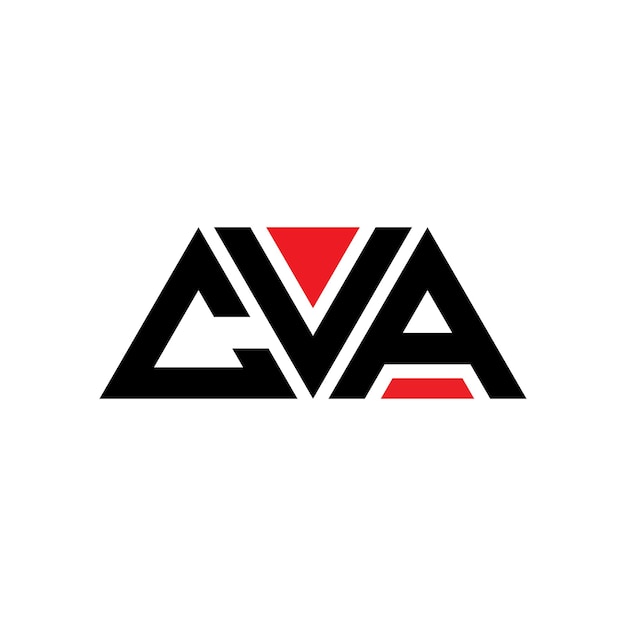 CVA triangle letter logo design with triangle shape CVA triangle logo design monogram CVA triangle vector logo template with red color CVA triangular logo Simple Elegant and Luxurious Logo CVA