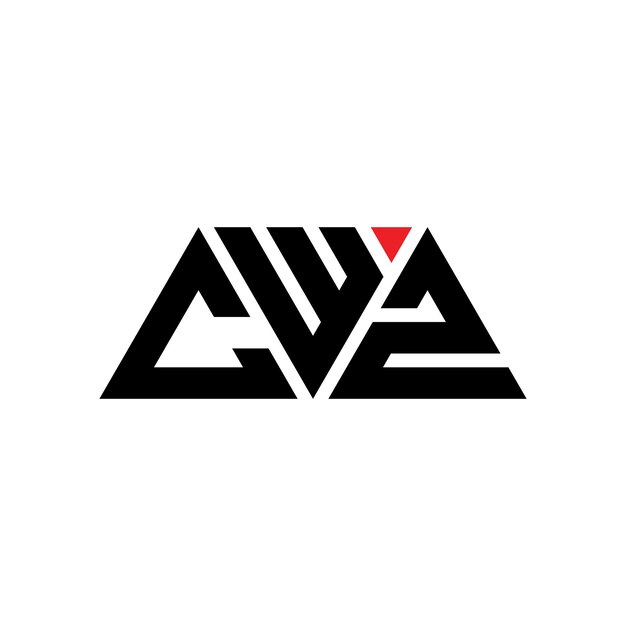 CWZ triangle letter logo design with triangle shape CWZ triangle logo design monogram CWZ triangle vector logo template with red color CWZ triangular logo Simple Elegant and Luxurious Logo CWZ