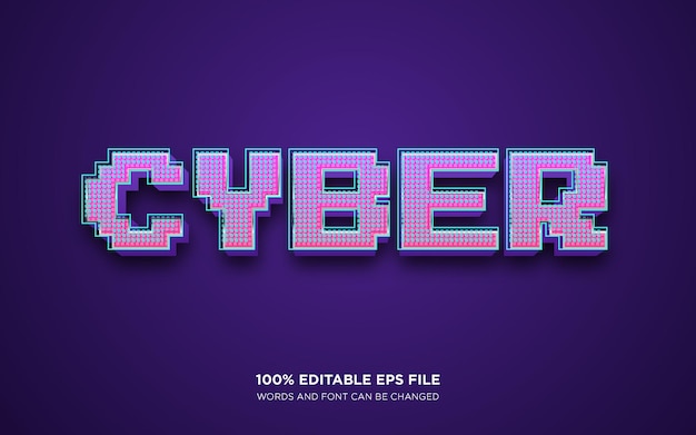 cyber 3d editable text style effect