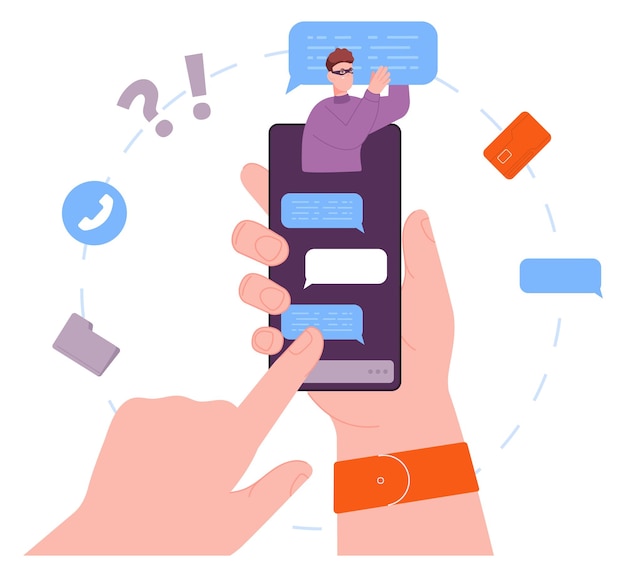 cyber fraud in messenger hacker scam person in social media
