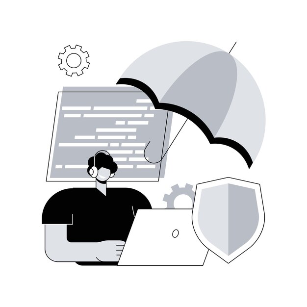 Cyber insurance abstract concept vector illustration