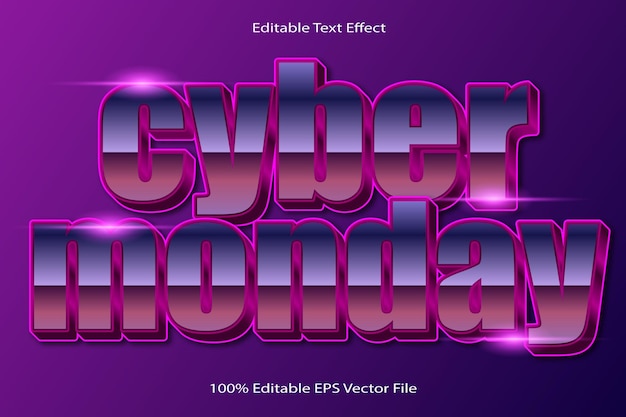 Cyber Monday Editable Text Effect Emboss Cartoon Gradient Style