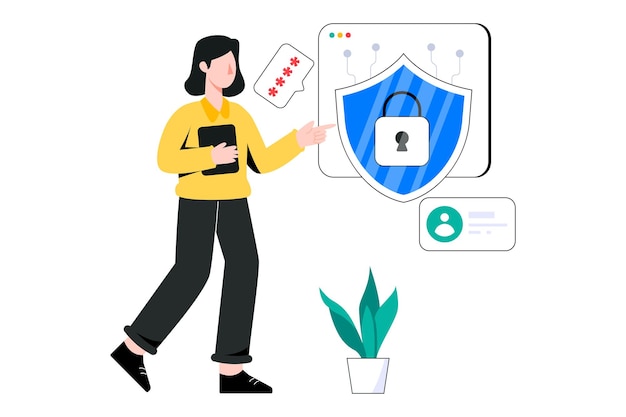 Cyber Security Flat Style Design Vector illustration. Stock illustration