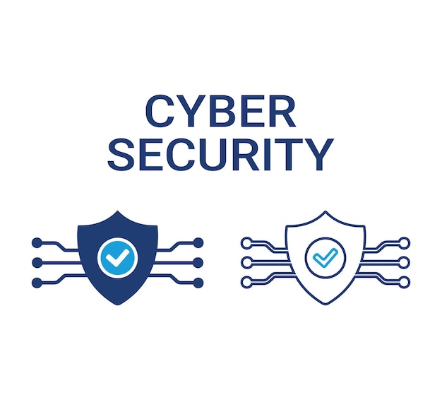 Cyber security icon set Data protection symbol Secured network icon cyber security