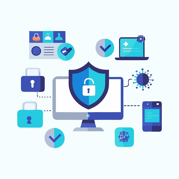 Cyber security infographics vector resources