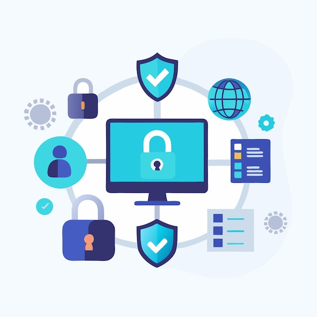 Cyber security infographics vector resources