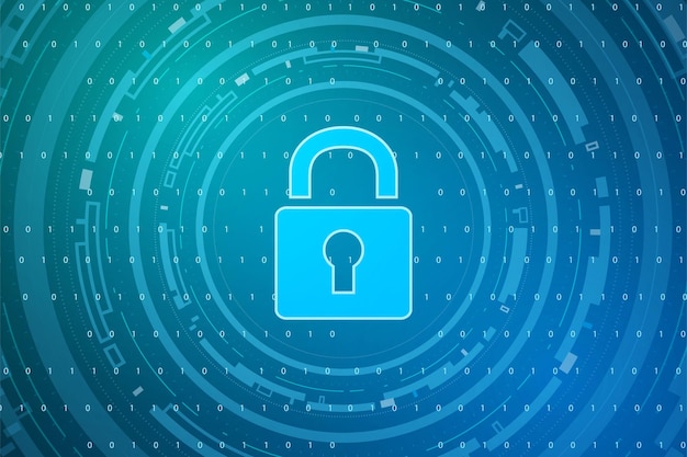 cyber security technology concept shield with keyhole icon personal data