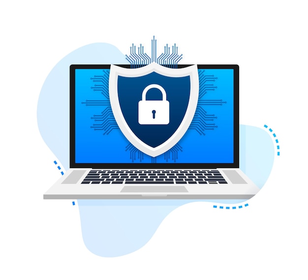 Cyber security vector logo with shield and check mark Security shield concept