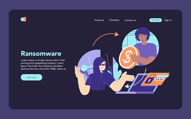 Cybercrime concept digital thief initiating ransomware attack on unsuspecting user demanding payment