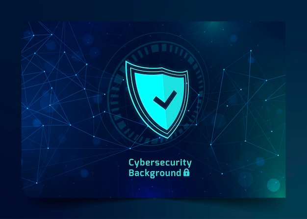 Cybersecurity background with sparkling network