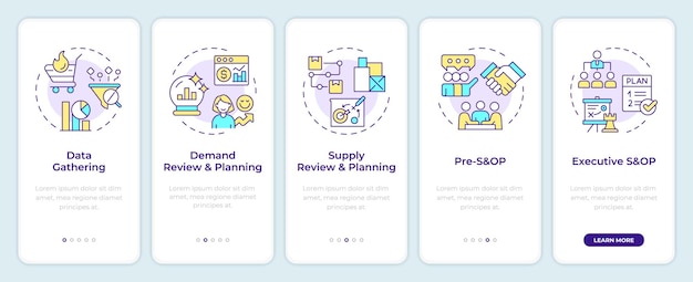 Cycle of SOP process onboarding mobile app screen