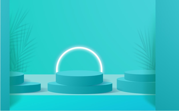 Cylinder abstract minimal scene with geometric platform Summer background vector 3d
