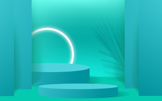 Cylinder abstract minimal scene with geometric platform Summer background vector 3d