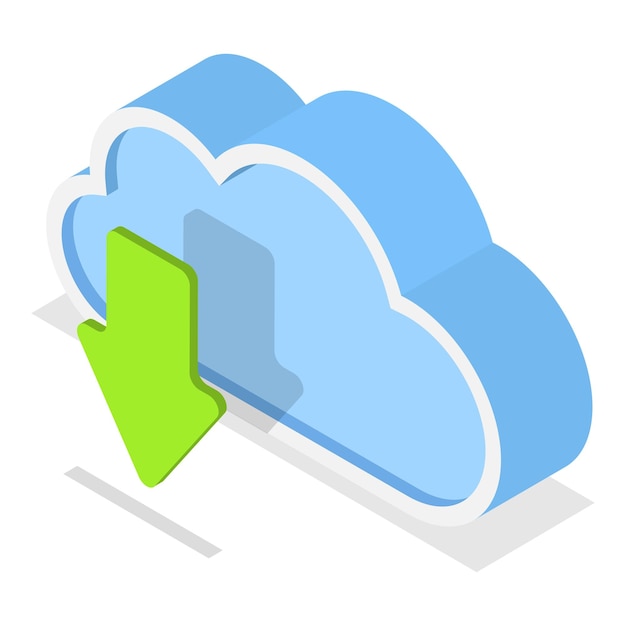 d isometric flat icon set cloud technologies online services and data processing item