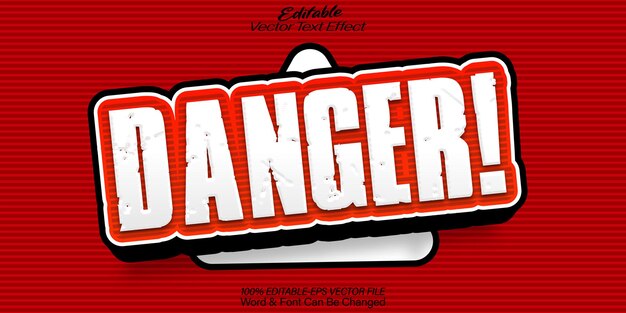 danger vector text effect editable alphabet red error alert risk warning