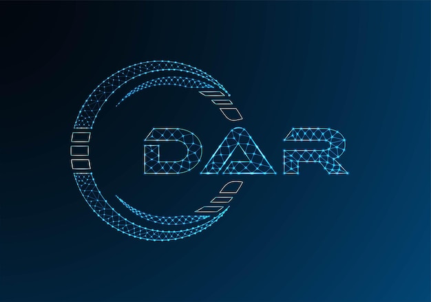 DAR low poly letter logo vector design DAR lower poly logo design