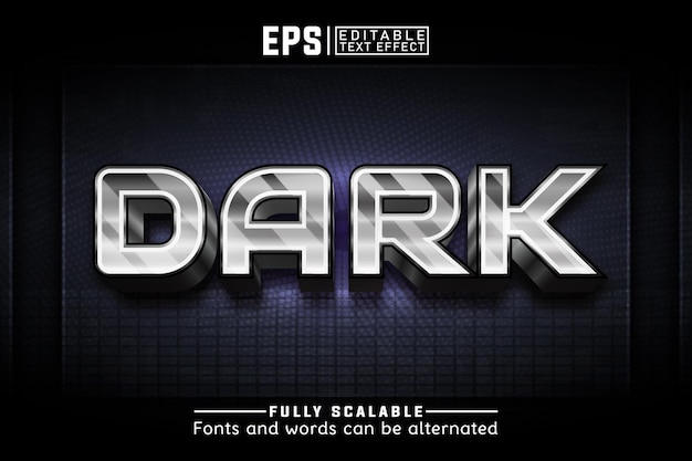 DARK 3d Editable text effect