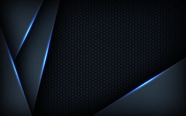 dark abstract blue light background gradient shapes navy blue hexagon mesh pattern decoration