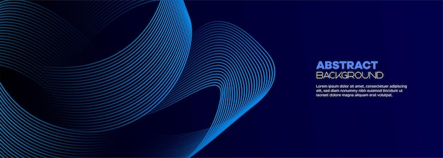Dark blue abstract banner background geometric circles lines pattern Futuristic web background