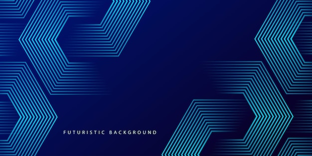 Dark blue background with hexagon geometric lines pattern Abstract shiny hexagon lines Futuristic technology concept