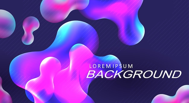 Dark blue composition abstract multicolored oval shapes