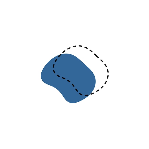 dark blue hand drawn blob set watercolor