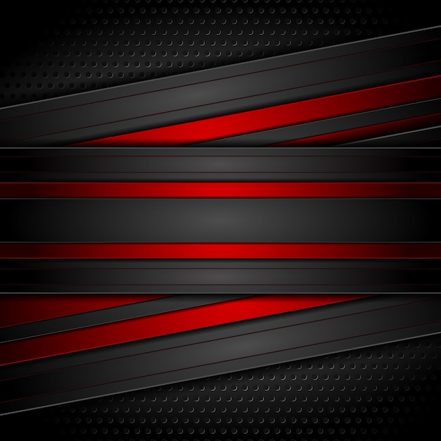 Dark red and black contrast tech vector modern background