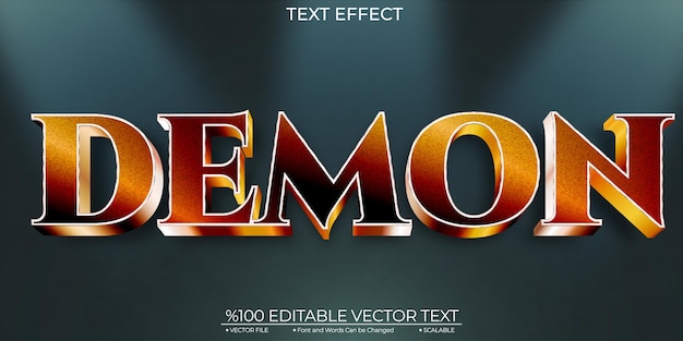Dark Shiny Demon Editable and Scalable Template Vector Text Effect