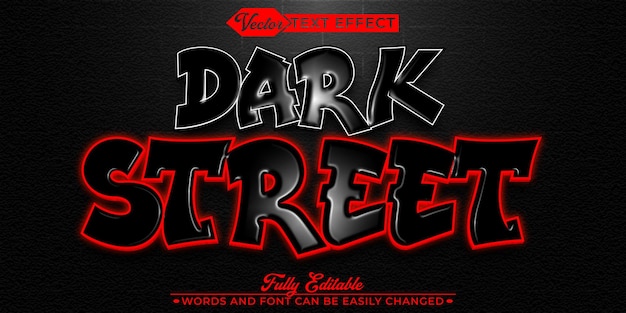 Dark Street Graffiti Vector Editable Text Effect Template