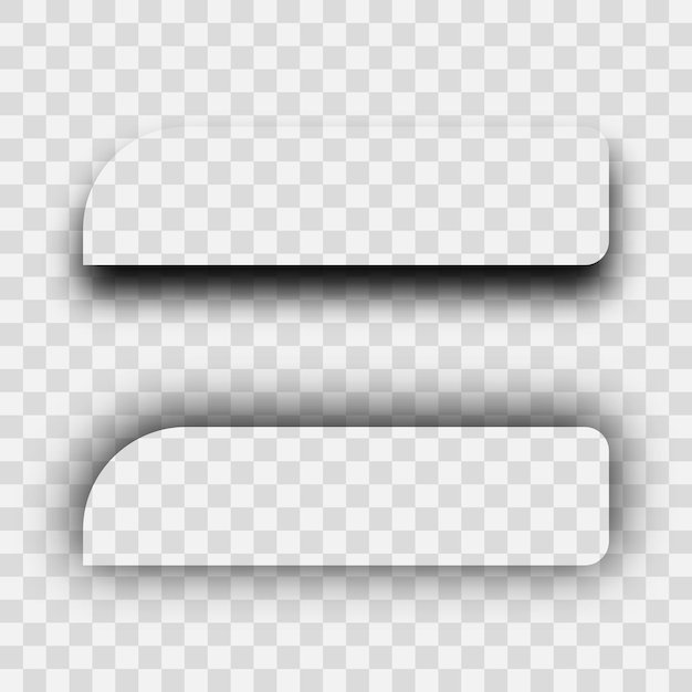 dark transparent realistic shadow. set of two rectangles shadows  isolated on transparent background. vector illustration.