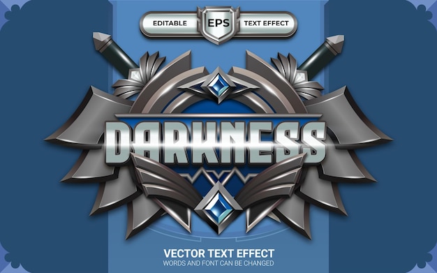 Darkness Badge with Editable Text Effect and Game Style