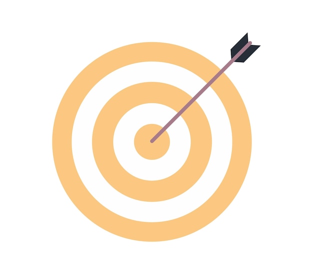 Dartboard arrow and business success achievement concept flat vector illustration